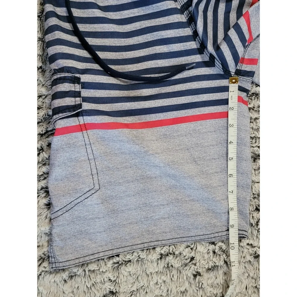 RS Surf Men's Board Shorts Striped Elastic Waist Drawstring Pockets‎ Size M